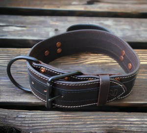 SKÖLLHATI 2" DARK LEATHER AGITATION COLLAR with handle