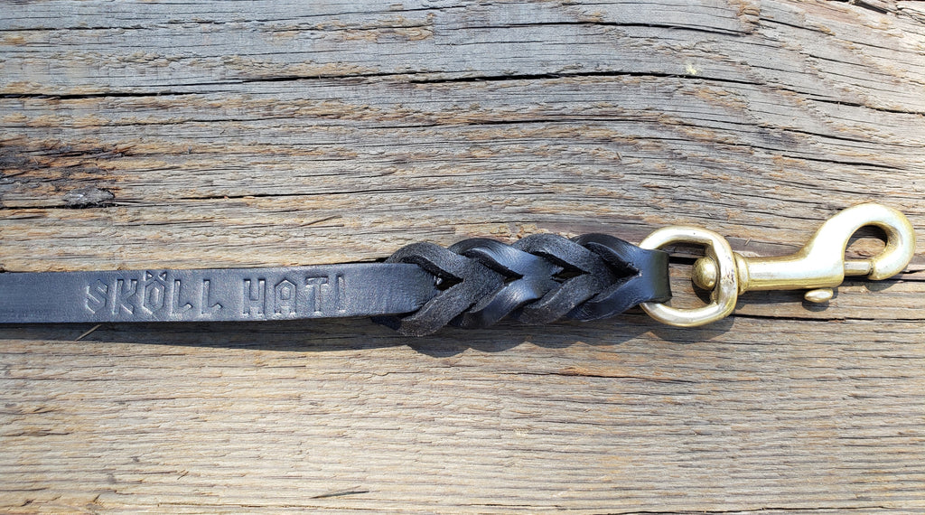SKÖLLHATI BRAIDED LEATHER LEASH 1/2¨ WIDE 4ft/6ft